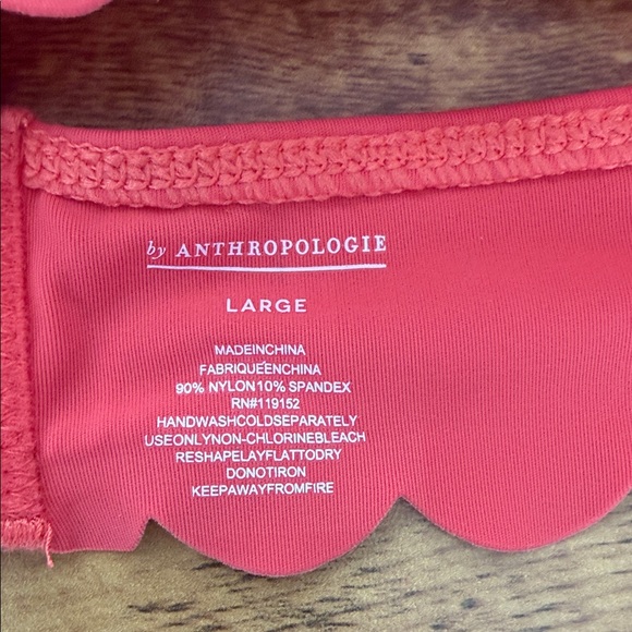 Anthropologie Coral Scalloped Bikini Top - Picture 3 of 8